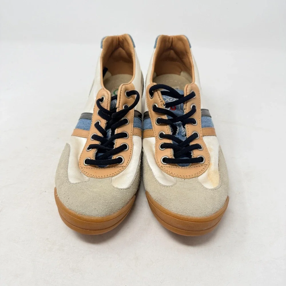 Serafini Luxury Sport Sneakers Multicolor 38 Made in Italy Mixed Media Leather